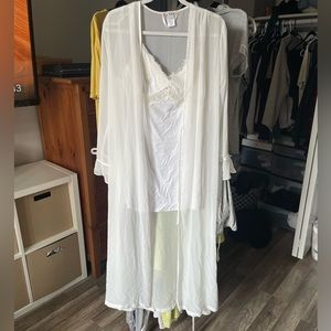 Wedding day getting ready outfit. White robe & slip. Only wore for a few hours.